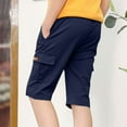 thumbnail image 5 of Cethrio Toddler Boys Cargo Shorts, Elastic Waist Athletic Cotton Casual Summer Shorts Navy Size 4-5 T, 5 of 8