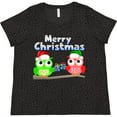 thumbnail image 3 of Inktastic Merry Christmas Owls Women's Plus Size T-Shirt, 3 of 5