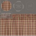 thumbnail image 4 of VHC Brands Crosswoods Plaid Cotton Primitive Curtains Rod Pocket Drawstring Ties Prairie Panel Pair, Natural Tan, 4 of 7