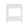 thumbnail image 4 of Yardi Yard Wood Square 18" End Side Table with 2 Open Storage Shelf for Small Spaces White, 4 of 8