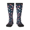 thumbnail image 2 of Picia Women Crew Soft Moisture-wicking Socks Cherry Blossoms Pattern Design Cotton Socks, One Size fit All, 2 of 9