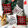 thumbnail image 5 of , Red and White Christmas Pillow Covers 18x18 Inch - Pack of 4 | Christmas Throw Pillow Covers, Christmas Plaid Pillow Covers | Farmhouse Christmas Pillow Covers for Plaid Christmas Decoration, 5 of 6