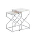 thumbnail image 3 of Posh Living Navarro Square Marble Top Nesting End Table in Silver, 3 of 8