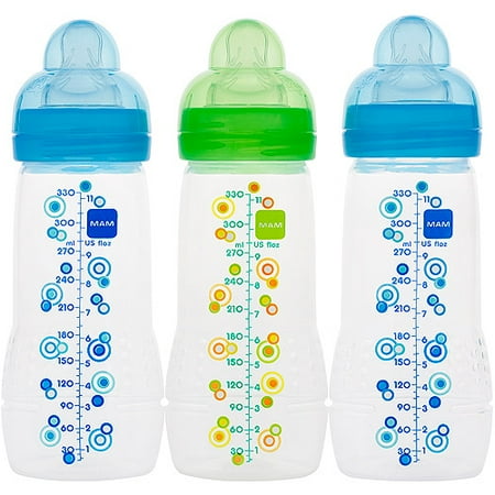 Mam - 11 Oz Nurser Bottle, 3-pack, Boy
