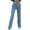 Blue, variant on IROINNID Women's Pants Relaxed Solid Color Loose Casual Fashion High-Waist Straight Trousers Jean
