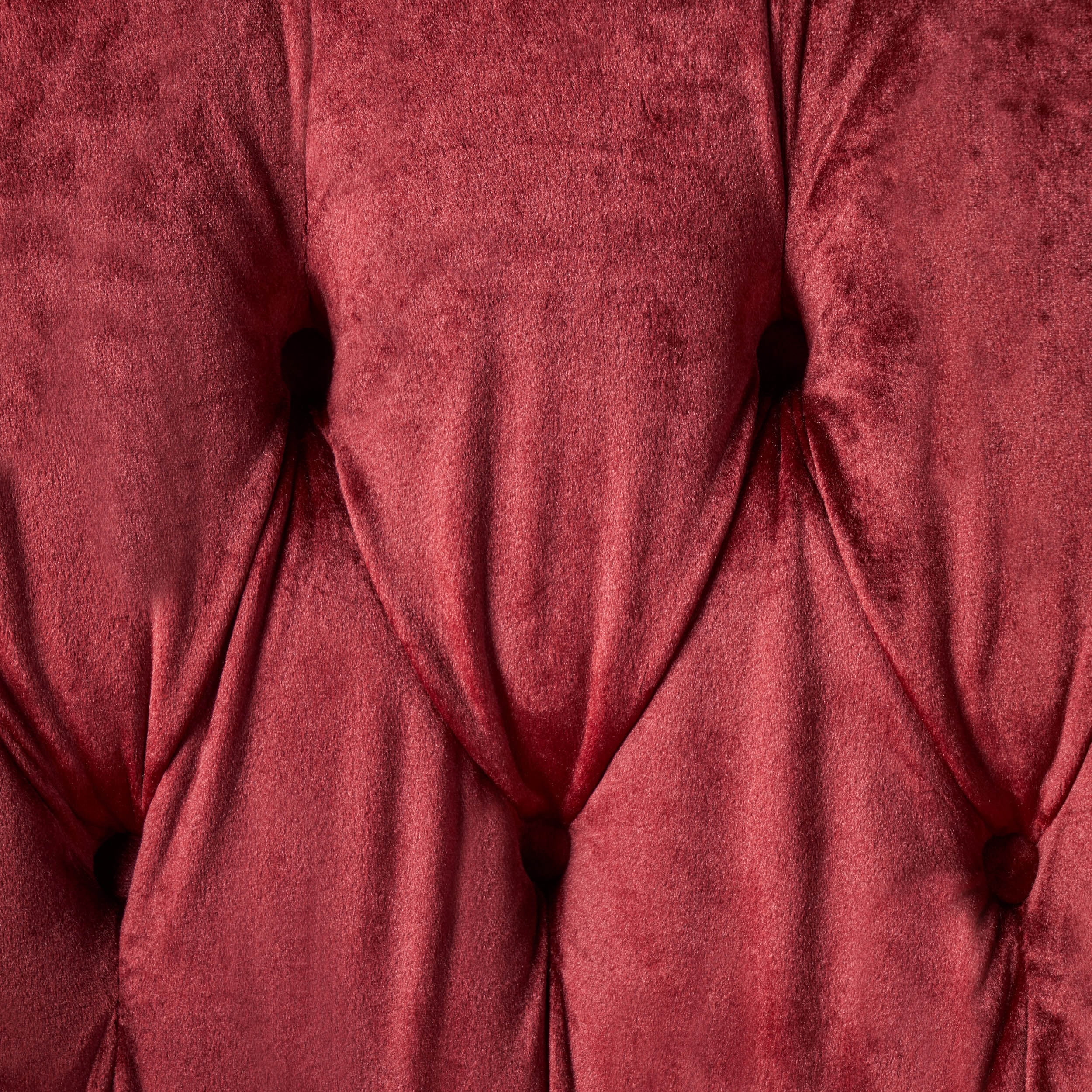 Noble House Myrna Tufted Chesterfield Velvet Loveseat, Garnet