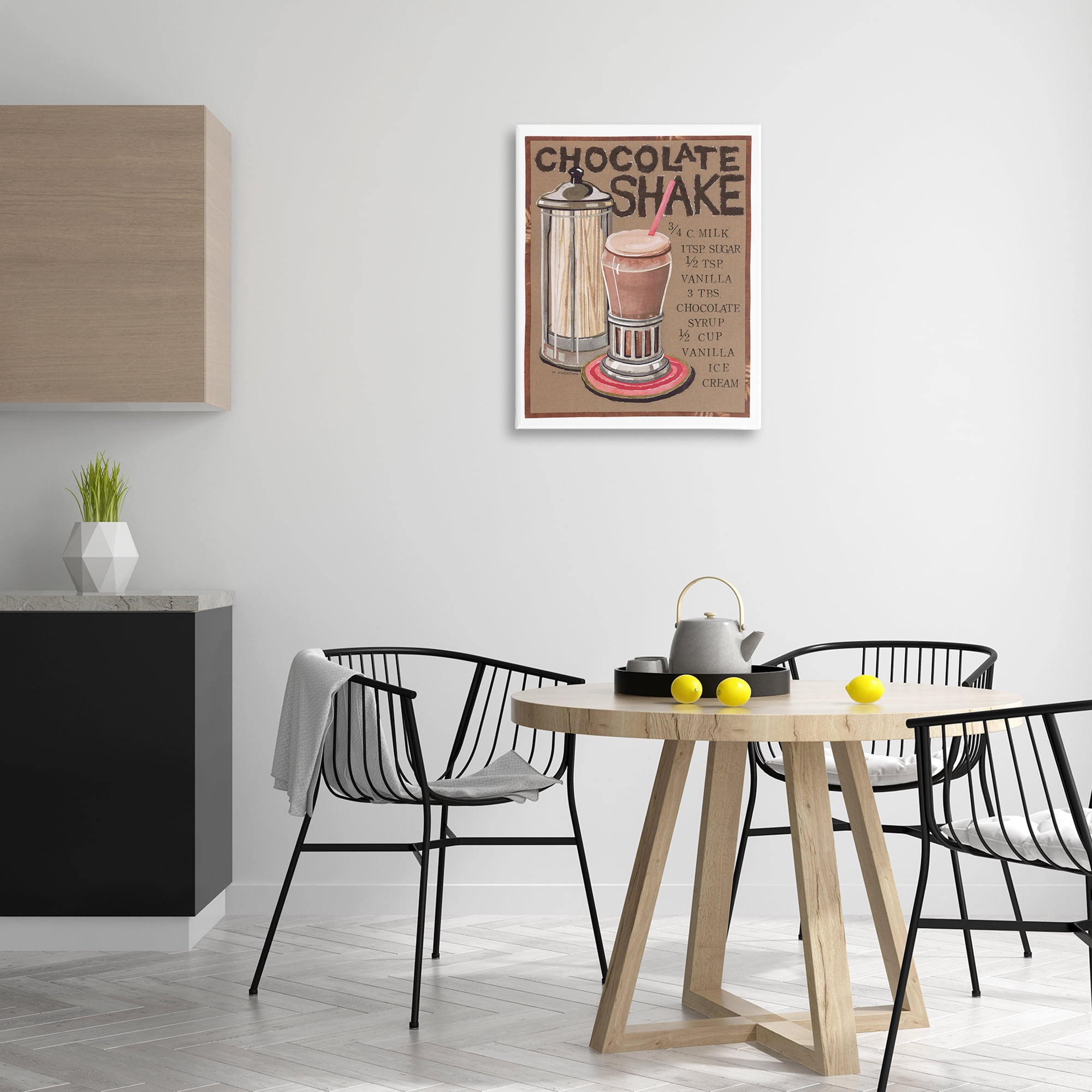 Stupell Industries Chocolate Shake Recipe Food & Beverage Painting Gallery Wrapped Canvas Art Print Wall Art, 24 x 30