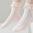 thumbnail image 3 of LIaqionyy Toddler Girls Ruffle Lace Socks Frilly Anti Slip Soft Princess Socks Cute Breathable Crew Socks, 3 of 7