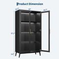 thumbnail image 2 of RGB LED Glass Display Cabinet, 4-Tier Storage with Glass Doors, Motion Sensor & USB Port, Decorative Storage Cabinet for Collectibles, Books in Living Room Corner, 2 of 9