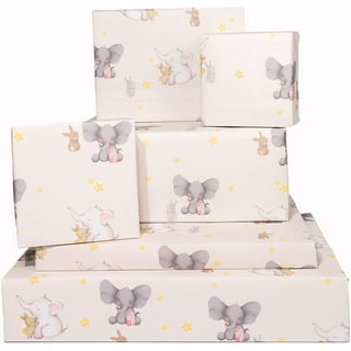 Hello New Baby Girl Gift Wrap Bright Paper Salad Fun Elephant Wrapping  Paper