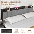 thumbnail image 4 of Full Size Bed Frame with Storage Headboard,Industrial Full Platform Bed with 2 Large Drawers and Charging Station,No Box Spring Needed,Easy Assembly, 4 of 7