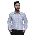 thumbnail image 1 of BESTMAN Chemise en Coton pour Hommes Manches Longues Imprimée Col Évasé Slim Formelle, 1 of 5
