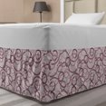 thumbnail image 1 of Abstract Bed Skirt, Intertwined Belts with Buckles Symbols Print on Plaid Checkered Backdrop, Elastic Bedskirt Dust Ruffle Wrap Around for Bedding Decor, 4 Sizes, White and Grey Pink, by Ambesonne, 1 of 2