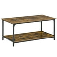 thumbnail image 1 of HOMCOM Industrial 2-tier Coffee Table with Storage Shelf, Rustic Brown, Wood Look Accent Furniture with Metal Frame, 1 of 10