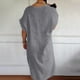 thumbnail image 3 of Vestido de Verano de Manga Corta para las Mujeres Vestido de Sol Sólido con Cuello en V Casual, Vestido de Ventilación de Playa para Imágenes, Uso Diario Y de Fiesta, Poliéster Ligero, 3 of 8