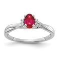 thumbnail image 4 of 14K White Gold Plated Diamond & Ruby Ring Size 7, 4 of 5