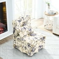 thumbnail image 2 of Blue single flannel dining chair with soft backrest and armless style - Bring simple fashion to your dining room, 2 of 5