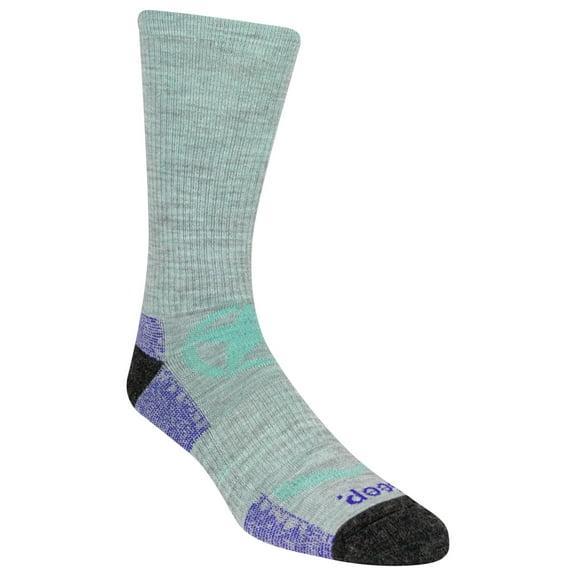 Jeep Women's Wool Blend Logo Crew Socks - Breathable Comfort, Gray,