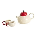 thumbnail image 1 of Juego de té de cerámica, regalo de inauguración de la casa para adultos, tazas de café con tetera y tazas para festivales, aniversarios en la sala de, 1 of 8