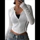 thumbnail image 1 of Chaqueta Corta Ligera con Capucha, Cremallera y Cordón de Larga para Mujer M, 1 of 10