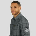 thumbnail image 6 of Men's Darius Rucker Collection by Fanatics Gray San Diego Padres Thin Wale Corduroy Plaid Button Up Shirt, 6 of 6