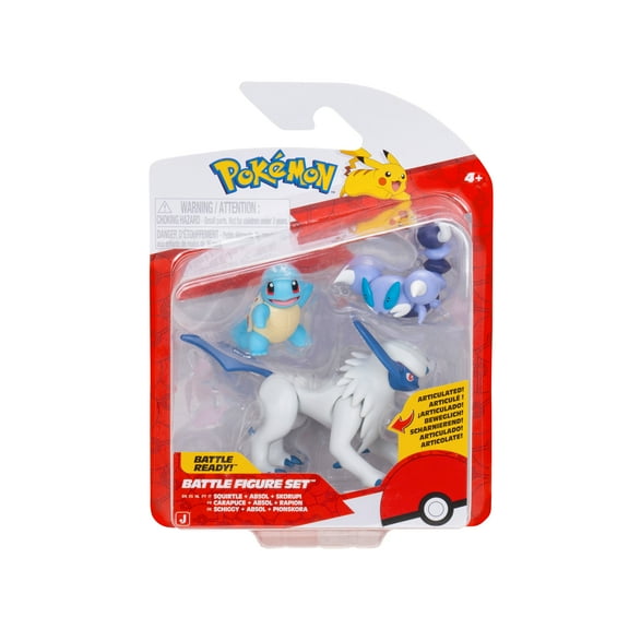 Pokemon Battle Figure Set Collectible - Squirtle, Skorupi and Absol Figures