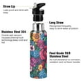 thumbnail image 3 of Yayeee 20oz Insulated Water Bottle Double Wall Stainless Steel with Flip Straw Lid, Charming Floral Pattern, 3 of 7