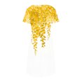 thumbnail image 5 of GaThRRgYP Women's Round Neck Summer Dress-Short Sleeves Chic,Women's Fashion Summer Print Short-sleeved V-neck Casual Dress Yellow XXL, 5 of 8