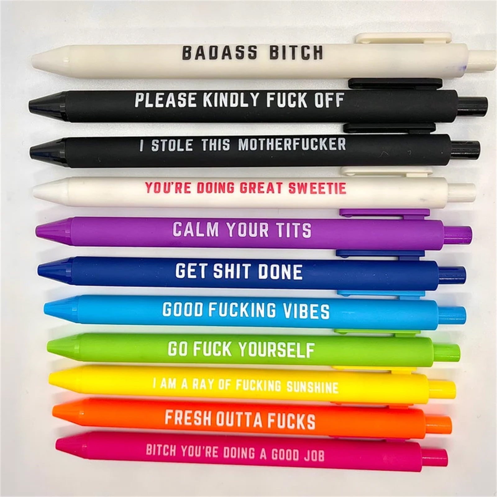 11PCS Ballpoint Pens Funny Pens Colorful Demotivational Pens Complaining  Quotes Pen Gag Gift Funny Gift, Negative Black Ink Pens for Students  Coworkers School Office Supplies 