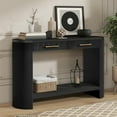 thumbnail image 3 of Euroco Table Console d'Entrée avec Tiroirs, Table de Sofa Moderne pour Couloir, Entrée, Vestibule, Noir, 3 of 14