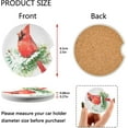 thumbnail image 2 of FREEAMG Car Coasters 2 Pcs Bird Cardinal Winter Christmas Ceramic Drink Coaster for Cup Holder, 2 of 6