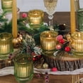 thumbnail image 4 of Portavelas Kate Aspen vintage de cristal acanalado verde (juego de 6), 4 of 8