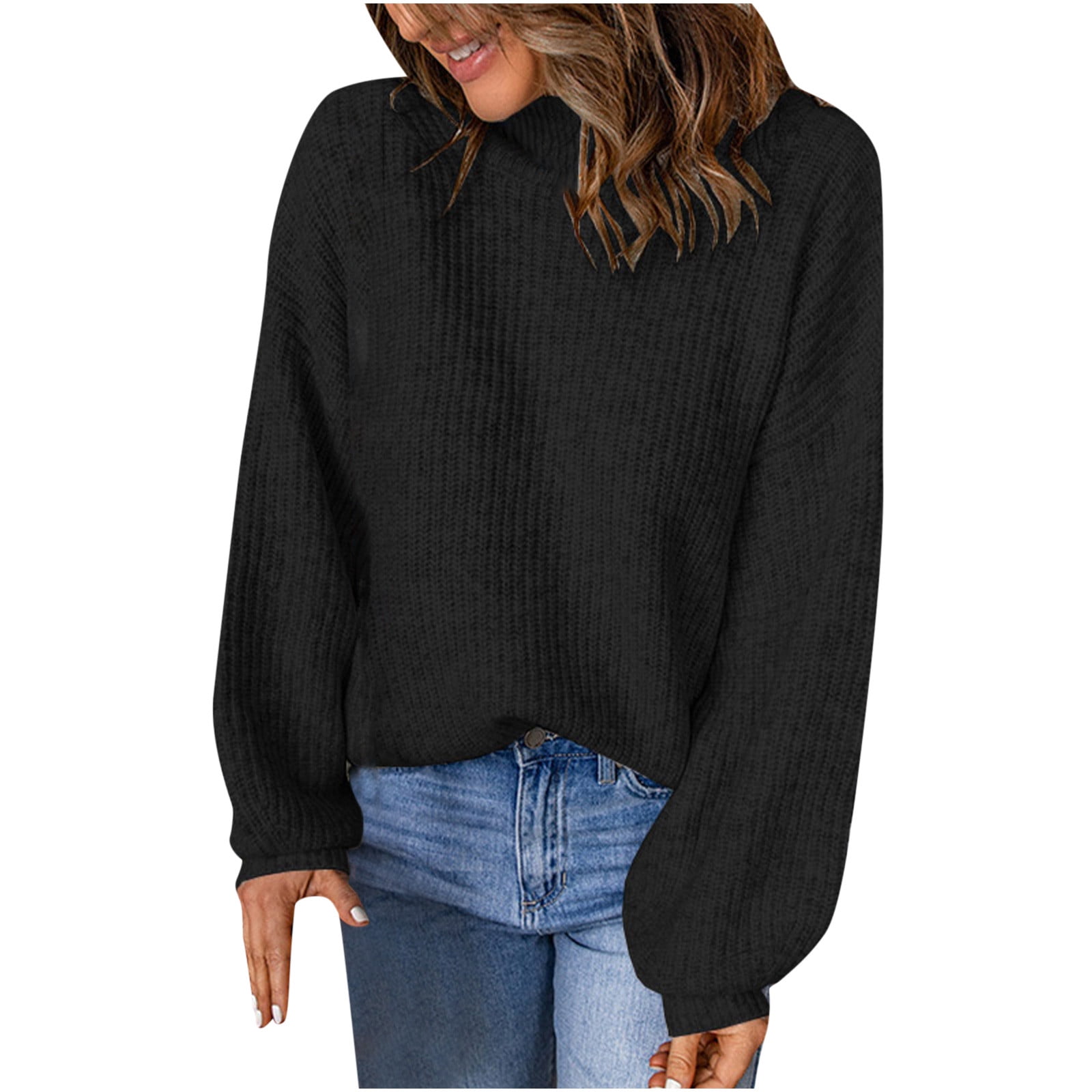 Pull Femme Col Roulé Manches Longues - Tricoté, Chaud, Pour Automne-hiver - Coupe Décontractée, Plusieurs Coloris