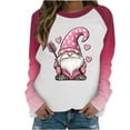 thumbnail image 2 of Craaazy Valentines Shirts Women's Casual Heart Printed Crew Neck Love Prints Long Sleeve Tops Gifts, 2 of 5