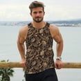 thumbnail image 6 of Gukieu Brown Camouflage Skull Print Men's Quick Dry Fitness Vest, Round Neck Sleeveless Fitness Bodybuilding Top-3X-Large, 6 of 7