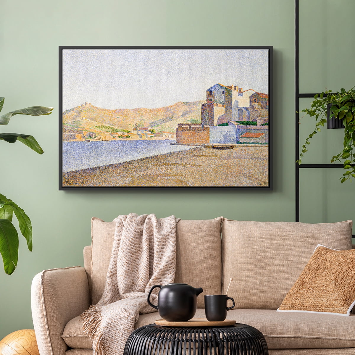 Vintage Landscape-XXXIV By Wexford Home Framed in Black Wood Gallery Wrapped Canvas 27 in. x 41 in.