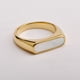 thumbnail image 5 of Anillo de acero de titanio de estilo europeo y americano de estilo retro con diseño de fritilaria blanca y acero de titanio, anillo geométrico de concha con temperamento francés para mujer, 5 of 5