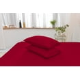 thumbnail image 2 of Twin Size Bamboo Derived Rayon Bed Sheet Set - Softer than Cotton Sheets Twin Size - Wrinkle Free - 16" Deep Pockets - 3 Piece - 1 Fitted Sheet, 1 Flat, 1 Pillowcases Twin Red, 2 of 5