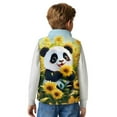 thumbnail image 6 of Xixirimido Cute Panda Vibrant Sunflower Pattern Kids Zip-up Vest for Girls Boys Sleeveless Fleece Vest with Pockets Stand Collar Jacket Kids Fall Winter Outwear for 7-8, 6 of 7