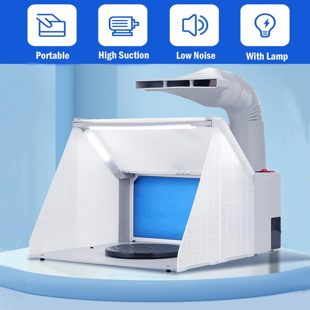 PreAsion Portable Airbrush Paint Spray Booth Kit Portable Spray Paint Booth Kit Portable Paint Professional 110V