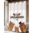 thumbnail image 2 of No Hook Shower Curtain with Snap-in Liner, Groundhog Day Waterproof Fabric Bathroom Curtains, Cartoon Funny Modern Farmhouse Country Cute Bath Curtains & Mesh Top Window 72"x84" Long, 2 of 9