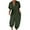 Green, variant on Fesfesfes Jumpsuit for Women Solid Color Short Sleeve Button Rompers Trousers Casual Fashion