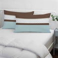 thumbnail image 4 of Blue Brown Morocco Pillow Covers 12"x20", Geometric Stripes Aqua Stitching Soft Brushed Microfiber Breathable Throw Pillow Covers, Decorative Pillowcase with Zipper for Couch Sofa Bedroom Living Room, 4 of 9