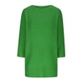 thumbnail image 5 of Virmaxy Sweaters For Women Boat Neck 3/4 Sleeve Classy Knitted Sweater Solid Color Pullover Loose Fit Cable Jumper Casual Fall Winter Outfits Sweaters Tops Green 4XL, 5 of 6