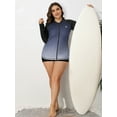 thumbnail image 7 of Sociala Women's Plus Zipper Rash Guard Long Sleeve Color Block Swim Shirt UPF 50+ Swimsuit Tops, 7 of 7