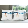 thumbnail image 6 of Ambesonne Fish Throw Pillow Cover 4 Pack, Goldfish Swimming in Water, 24", Blue Orange, 6 of 7