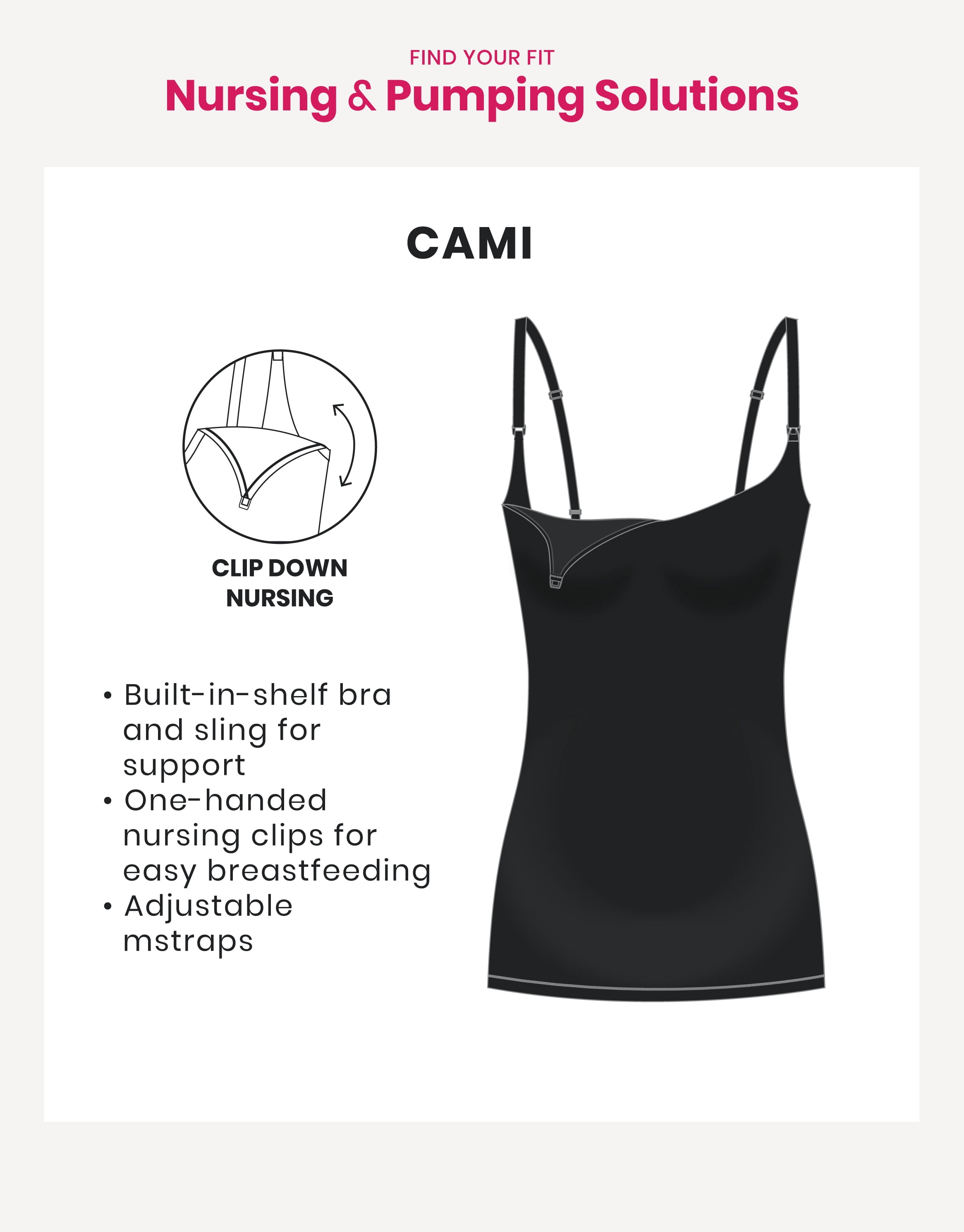 Ingrid & Isabel For Every Belly Women's Maternity Seamless Nursing Cami, Sizes S-XXXL