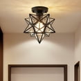 thumbnail image 3 of Clearance! Brass Moravian Star Light Flush Mount Ceiling Light with Clear Glass on Clearance Black, 3 of 7