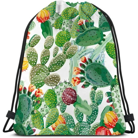 

Cactus Pattern Print Drawstring Backpack For Girl Boys Teen.for Rucksack Shoulder Bags Gym Bag Casual Running Daypack
