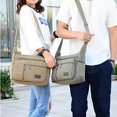 thumbnail image 4 of Canvas Bag For Men, Small Canvas Crossbody Bag Teen School Satchel Women Travel Shoulder Bag, 4 of 5